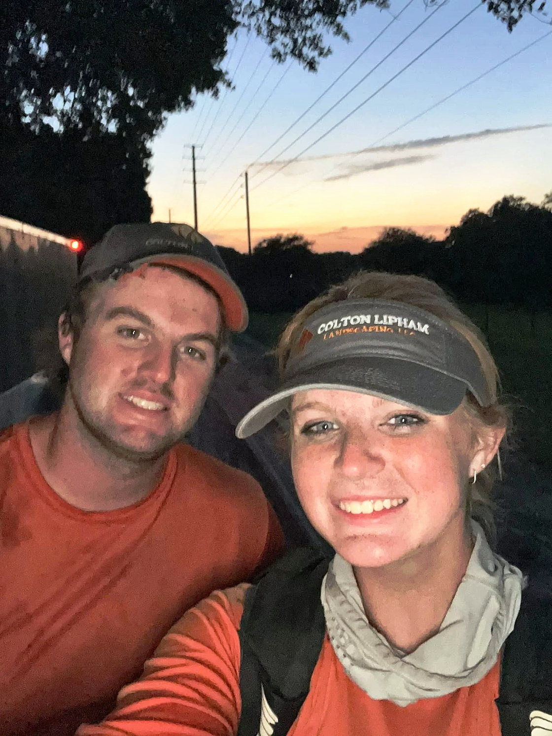 The Lipham family at the end of a work day